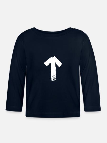 Pfeil hoch - weiß - Baby Bio-Langarmshirt - Navy
