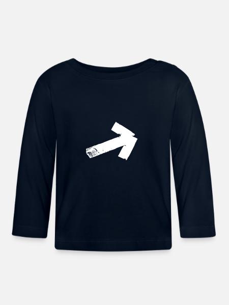 Pfeil schräg - weiß - Baby Bio-Langarmshirt - Navy