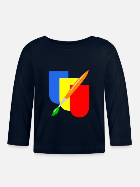 maler wappen handwerk - Baby Bio-Langarmshirt - Navy