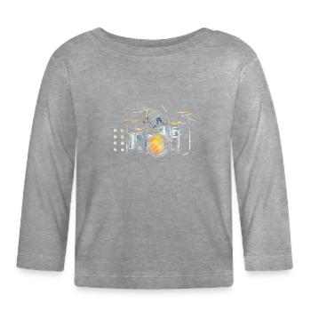 batteur - T-shirt manches longues bio Bébé - gris chiné - Devant