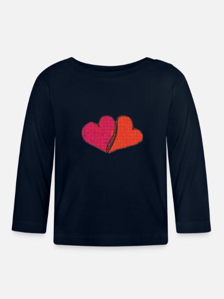 Herzen - Baby Bio-Langarmshirt - Navy