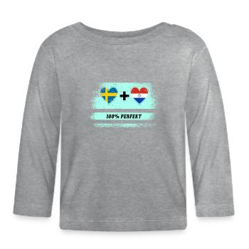 Paraguay et Suède 100% Parfait / Cadeau - T-shirt manches longues bio Bébé - gris chiné - Devant
