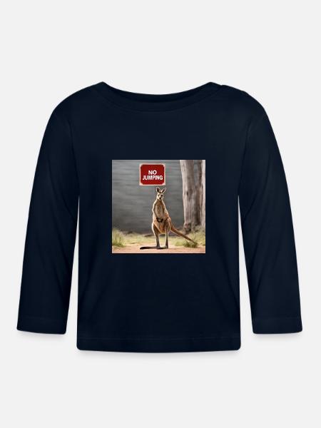 NoJumping - Kangaroo MEME - Baby Bio-Langarmshirt - Navy