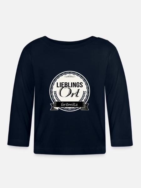 Lieblingsort Grömitz - Baby Bio-Langarmshirt - Navy