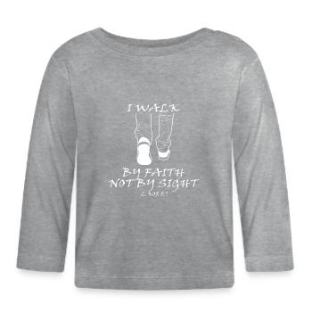 Inspirational sneaker message - Organic Baby Long Sleeve T-Shirt - heather grey - Front