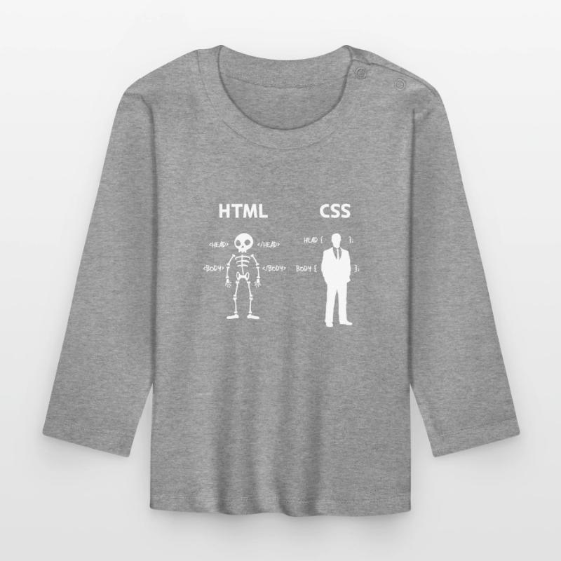 Code Css C++ Php Java Developer Code Skripting Baby Bio-Langarmshirt