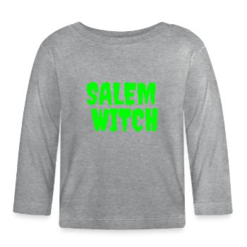 SalemWitch Halloween Design - Baby Bio-Langarmshirt - Grau meliert - Vorne