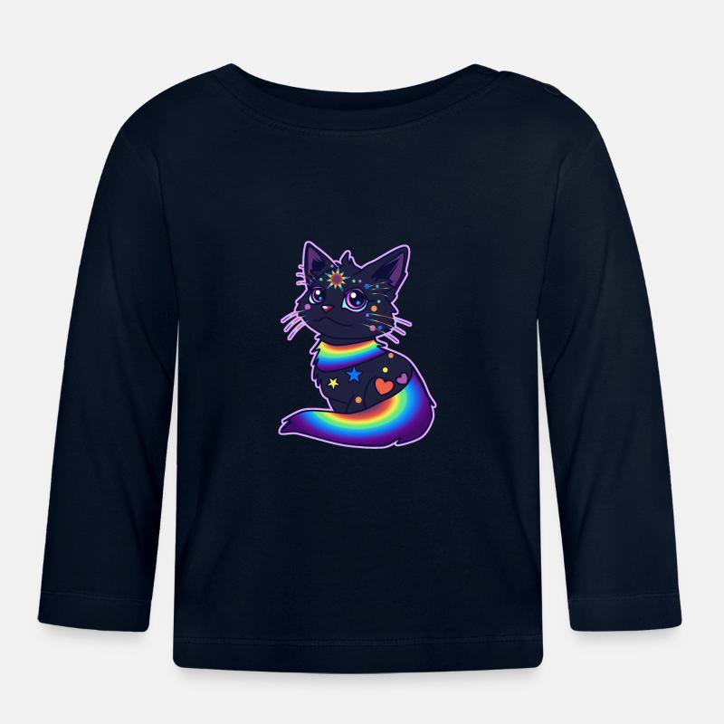 Gatto dell'orgoglio - Maglietta a manica lunga ecologico per bambini - blu scuro
