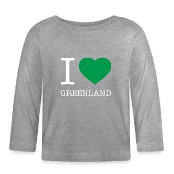 I LOVE GREENLAND Grönland - Baby Bio-Langarmshirt - Grau meliert - Vorne