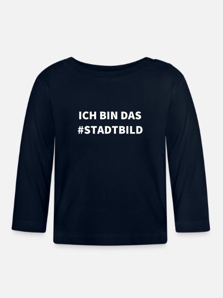 Ich bin das Stadtbild - Baby Bio-Langarmshirt - Navy