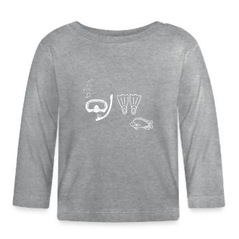 Plongée sous-marine - idée cadeau  - T-shirt manches longues bio Bébé - gris chiné - Devant
