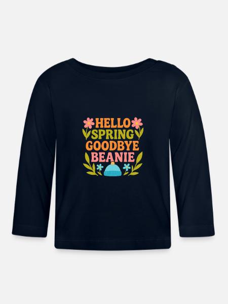 Hallo Frühling Goodbye Cap - Baby Bio-Langarmshirt - Navy