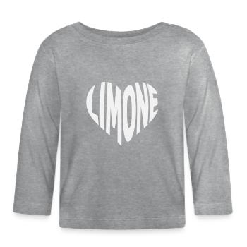 Conception en cœur de citron vert - T-shirt manches longues bio Bébé - gris chiné - Devant