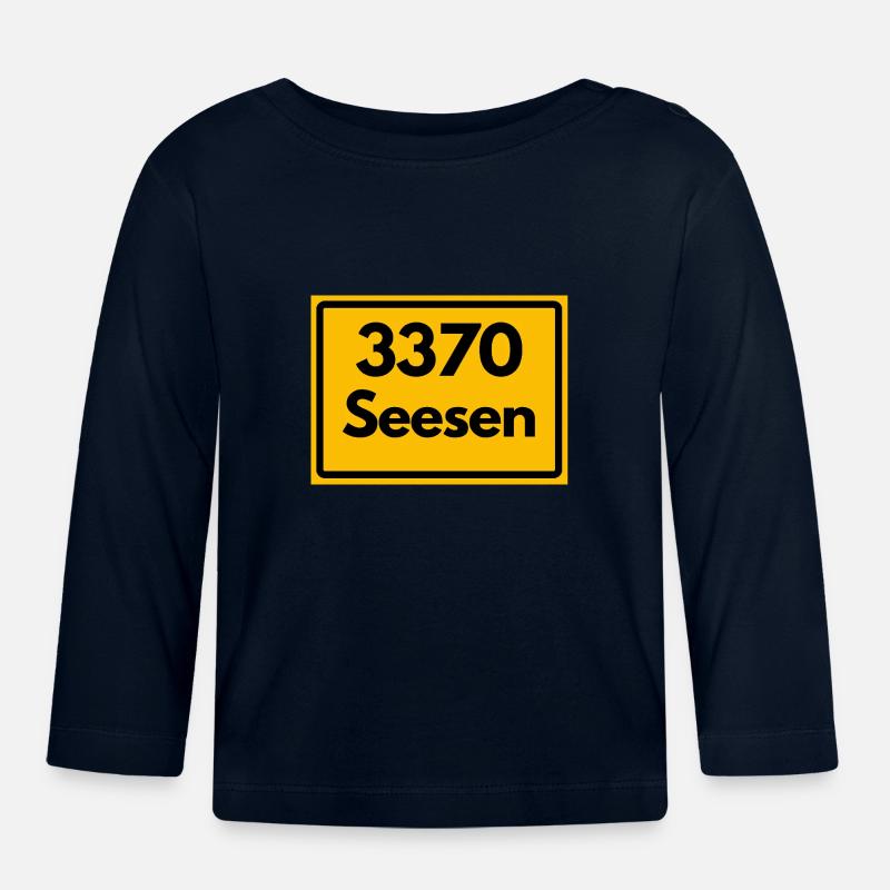 OLD POSTCODE POSTCODE RETRO 3370 SEESEN HARZ - Organic Baby Long Sleeve T-Shirt - navy