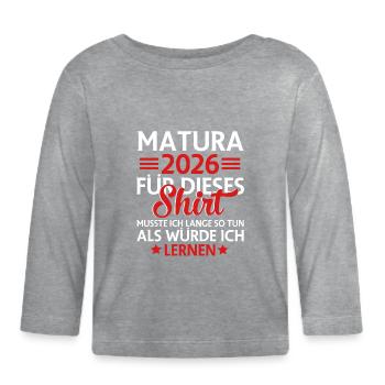 Maturité 2026 - T-shirt manches longues bio Bébé - gris chiné - Devant