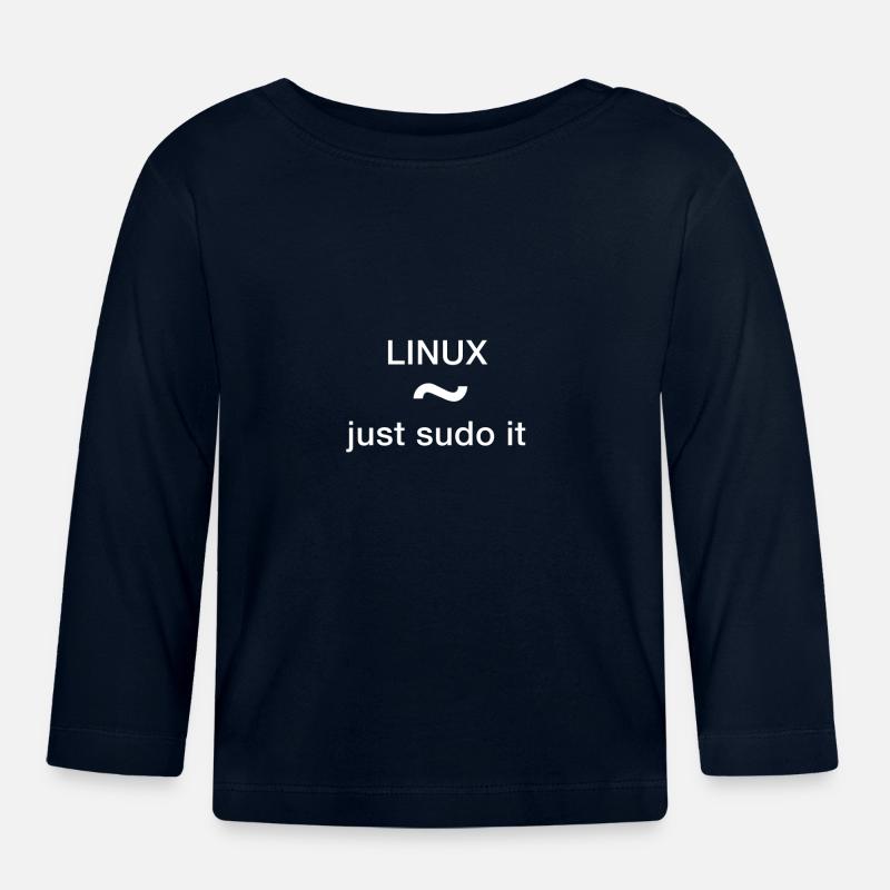 Just sudo it pc programmer nerd code delete un - Organic Baby Long Sleeve T-Shirt - navy