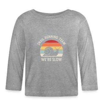 Vintage Marathon Snail Running Team - Organic Baby Long Sleeve T-Shirt - heather grey - Front