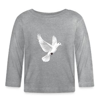 Taube Weiß Frieden Peace Ringeltaube Weiße Tauben - Baby Bio-Langarmshirt - Grau meliert - Vorne