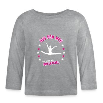 Ballet Ballet Ballet Danseuse Ballerine - T-shirt manches longues bio Bébé - gris chiné - Devant