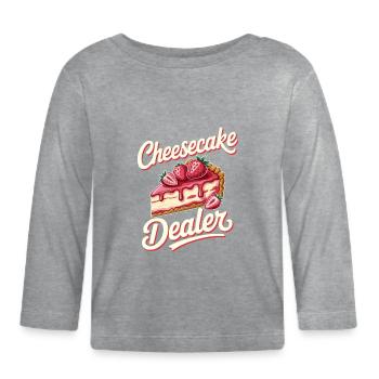 Pastel - Camiseta manga larga orgánico bebé - gris jaspeado - delante