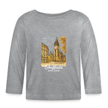 Sheffield England - Baby Bio-Langarmshirt - Grau meliert - Vorne