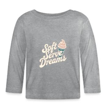 Soft Serve Dreams – Retro Eiscreme - Baby Bio-Langarmshirt - Grau meliert - Vorne