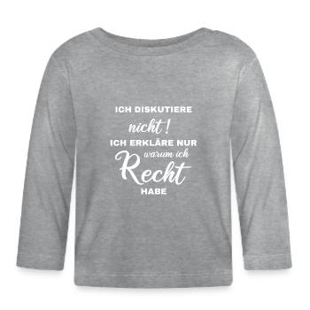 Je ne discute pas, j’explique juste pourquoi je - T-shirt manches longues bio Bébé - gris chiné - Devant