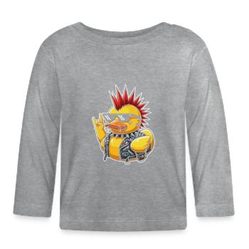 Punkente mit Spike-Sonnenbrille - Baby Bio-Langarmshirt - Grau meliert - Vorne