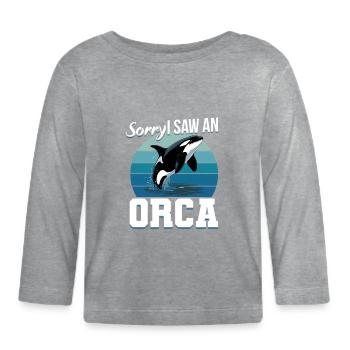 Funny Orca - Baby Bio-Langarmshirt - Grau meliert - Vorne