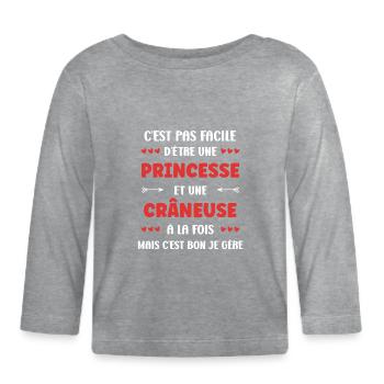 Crane - Baby Bio-Langarmshirt - Grau meliert - Vorne