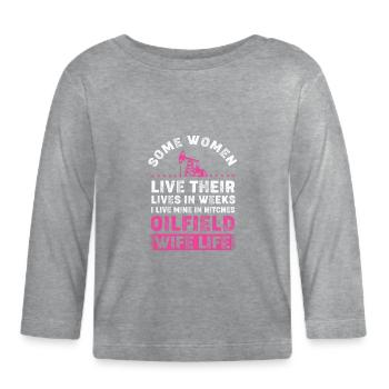 Épouse d’une plateforme pétrolière champ pétrolier - T-shirt manches longues bio Bébé - gris chiné - Devant