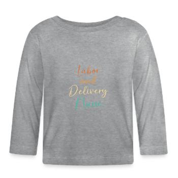 Midwife Obgyn Obstetrics - Organic Baby Long Sleeve T-Shirt - heather grey - Front