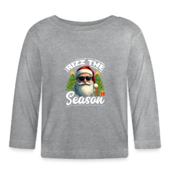 Rizz : Le Père Noël Cool de la Saison - T-shirt manches longues bio Bébé - gris chiné - Devant
