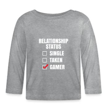 Relationship Status: Gamer - Organic Baby Long Sleeve T-Shirt - heather grey - Front
