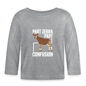 Okapi-liebhaber Okapi-tier Seltene Tierweltliebe - Baby Bio-Langarmshirt - Grau meliert - Vorne