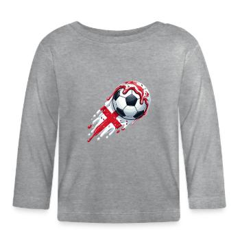 Red and White Melting Icecream Football Ball Art - Organic Baby Long Sleeve T-Shirt - heather grey - Front