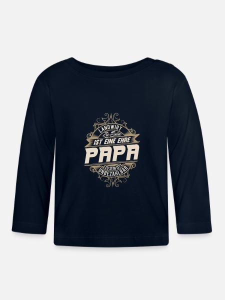 Landwirt Papa - Baby Bio-Langarmshirt - Navy