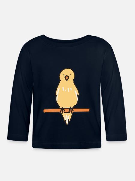 Melodischer Kanarienvogel - Baby Bio-Langarmshirt - Navy