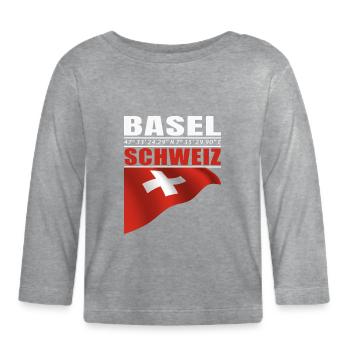 Basel - Organic Baby Long Sleeve T-Shirt - heather grey - Front