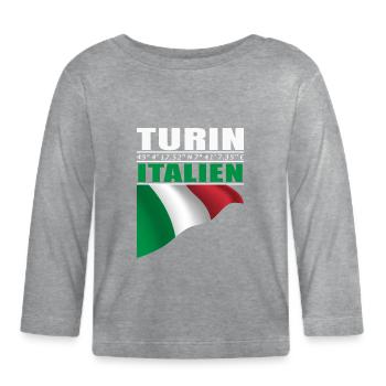 Turin - T-shirt manches longues bio Bébé - gris chiné - Devant
