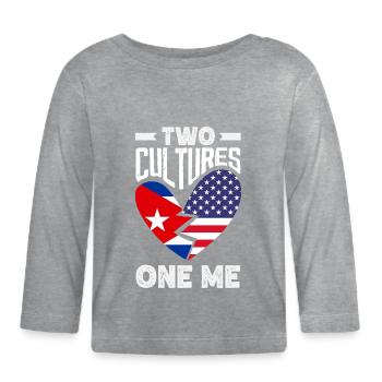 Cuba Pride & Home - Design du drapeau de Cuba - T-shirt manches longues bio Bébé - gris chiné - Devant