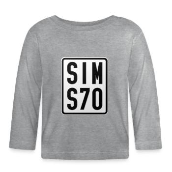 Plaque d’immatriculation du cyclomoteur Simson S70 - T-shirt manches longues bio Bébé - gris chiné - Devant