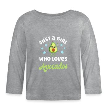 Avocat - T-shirt manches longues bio Bébé - gris chiné - Devant