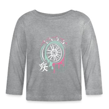 JDM Drift Rim – Tuning & Racing Art - T-shirt manches longues bio Bébé - gris chiné - Devant