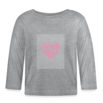 Cœur à ondes positives - T-shirt manches longues bio Bébé - gris chiné - Devant