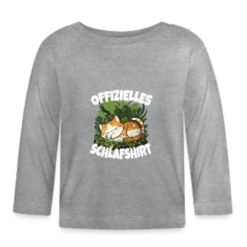 Chemise de nuit officielle - T-shirt manches longues bio Bébé - gris chiné - Devant