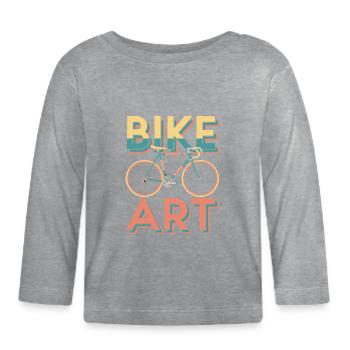 Lebendiges Fahrrad-Kunst-Design - Baby Bio-Langarmshirt - Grau meliert - Vorne