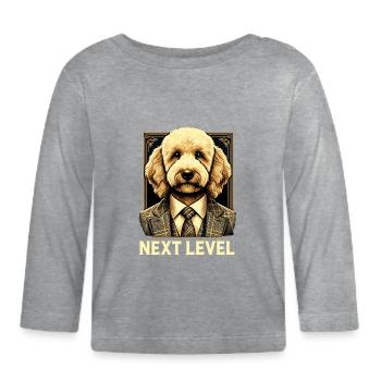 Goldendoodle Hund Next Level Anzug Geschenk - Baby Bio-Langarmshirt - Grau meliert - Vorne