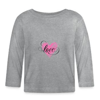 Liebe - Baby Bio-Langarmshirt - Grau meliert - Vorne