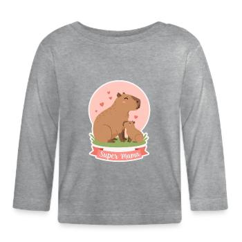 mother kapibara - Organic Baby Long Sleeve T-Shirt - heather grey - Front